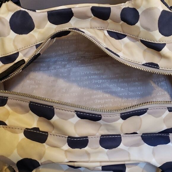 Kate SPADE STEVIE STRAWBERRY BANKE SHOULDER BAG, IVORY BAG WITH BLACK & TAN DOTS - Picture 11 of 16